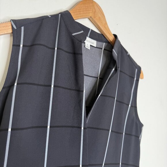 Prologue | Window Pane Gray Plaid Shirt Dress - S - Picture 4 of 6